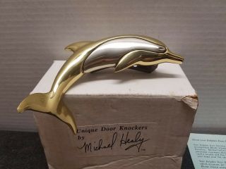 Dolphin Brass Door Knocker Michael Healy Designs Heavy Two Tone