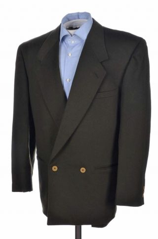 Gianni Versace Vintage Green Cashmere Db Mens Blazer Sport Coat Jacket - 38 R