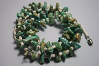 Vintage Navajo Turquoise Shell Heishi Bead Necklace