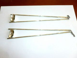 2 Pair Vintage Etched Sterling Silver Chopsticks W Rests 154 Grams Not Scrap