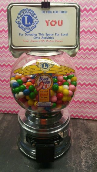 Ford Gum & Machine Co.  Inc.  - 1 Cent Gumball Machine - Vintage W/topper