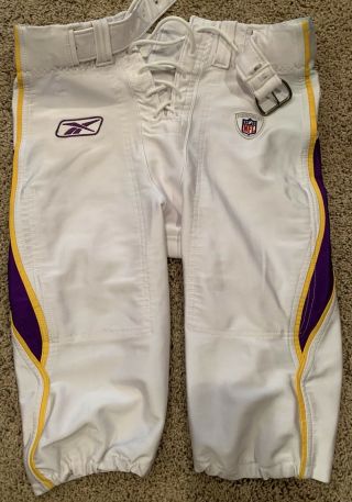 Vintage 2010 Authentic Minnesota Vikings Ben Leber Game White Pants