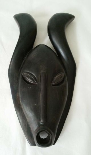 Vintage Hand Carved Tribal Wooden Solid Wood Mask Signed