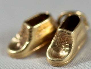 Vintage Teeny " Baby Shoes " 14k Yellow Gold Charm