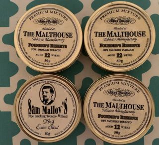 3 Malthouse Founder’s Reserve & 1 Sam Malloy’s No.  4 Extra Stout - Vintage Tins