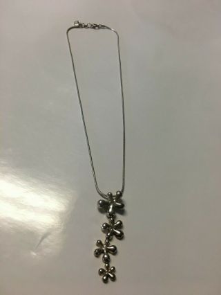 Tiffany & Co Sterling Silver Flower Necklace Vintage