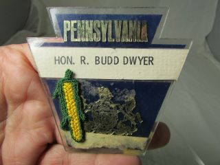 Vintage Political Pennsylvania Name Pin Badge Hon.  R Budd Dwyer Live Tv Suicide