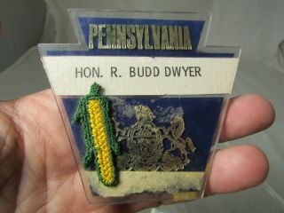 Vintage Political Pennsylvania Name Pin Badge Hon.  R Budd Dwyer Live TV Suicide 2