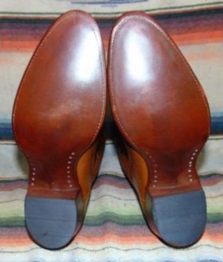 Mens Vintage Panhandle Slim Tan Brown Leather Cowboy Boots 9 D 6