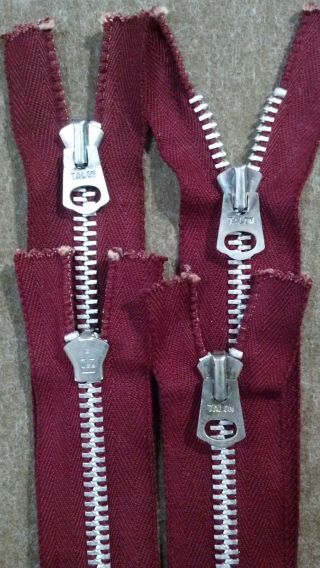 4 - Zippers/mar - Cotton/usa/vtg " Talon Bell Tab " Pant/skirt/polo/boot/11 " Metal 5