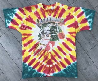 Vintage 90’s Grateful Dead Lithuania 1992 Basketball Tie Dye T - Shirt Size M/l