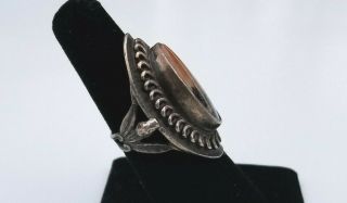 Vintage Navajo Sterling Silver Petrified Wood Ring Signed 13.  9 Grams Ring Size 7 3