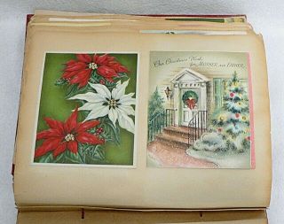 VINTAGE SCRAP BOOK FULL OF CHRISTMAS AND GREETING CARDS 5