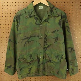 Vtg Kamo Brand Camouflage Shirt Jacket Medium Tag Camo 60s 70s Usa Square Hem