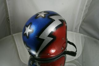 Vintage LSI - 4150 Lightning Bolts and stars stripes vintage motorcycle helmet 2