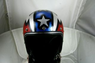 Vintage LSI - 4150 Lightning Bolts and stars stripes vintage motorcycle helmet 3