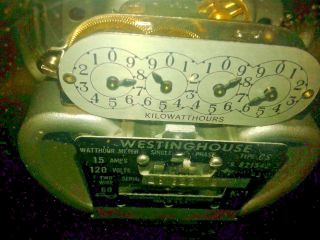 Vintage Westinghouse Electric Meter Type Cs821542 120 15 Amp Volts Single Phase