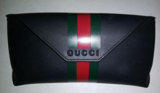Gucci Sunglasses Red Green Striped Designer Glasses Case Magnetic Vintage