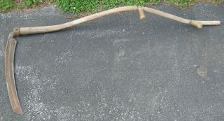 Good Functional Scythe,  Vintage Farm Tool For Cutting Reaping Mowing Weeding