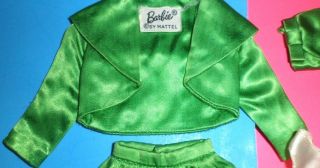 BARBIE 959 THEATER DATE green evening suit complete 1960 ' s Vintage Barbie 1963 4
