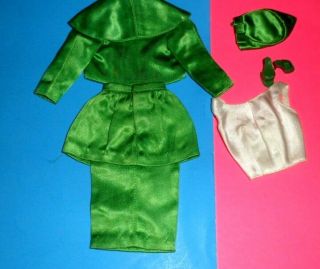 BARBIE 959 THEATER DATE green evening suit complete 1960 ' s Vintage Barbie 1963 6