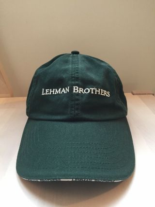 Vintage Authentic Lehman Brothers Green Cap Hat And