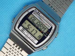 Rare Vintage Digital Watch Seiko Alba Lcd Y772 - 4000 Bio Rhythm Alarm/chron