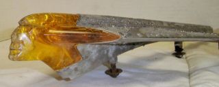 Vintage Pontiac Amber Indian Chief Lucite Hood Ornament Rat Rod NO RES 5