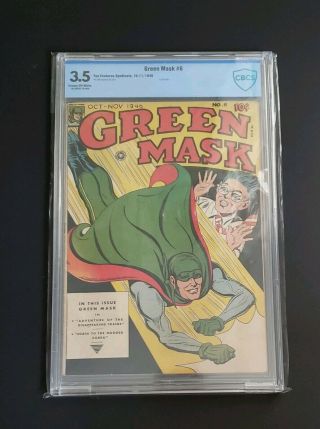 Green Mask 6 Cbcs 3.  5 Fox Features 1946 Last Issue.  Rare.  Htf.  Golden Age Comic