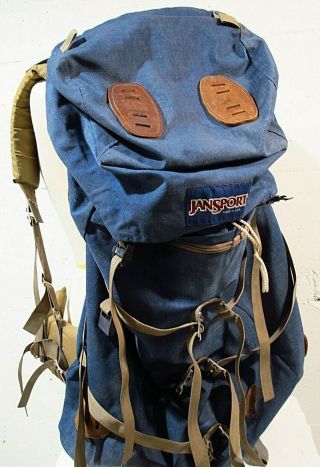 Vtg Jansport Canvas Internal Frame Backcountry Backpack W Straps 14x25 Made Usa