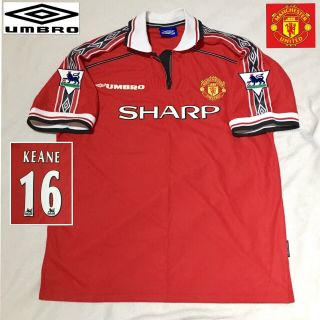 Manchester United Football Shirt Keane Vintage 1998 The Treble Jersey