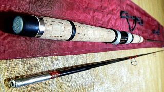60 ' s ABU 281 black solid glass 6.  5 ' Action 1 (1/2 - 1oz) spinning rod - used/xclnt, 2