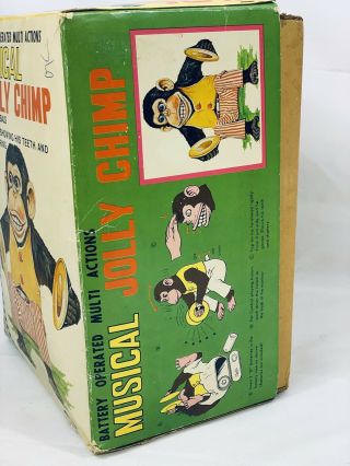VTG 1950’s Daishin Musical Jolly Chimp Monkey With Box,  Tag,  Insert 4