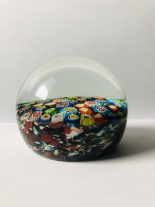 Vintage Murano Fratelli Toso Glass Paperweight Millefiori Italy 2