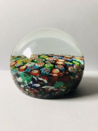 Vintage Murano Fratelli Toso Glass Paperweight Millefiori Italy 3