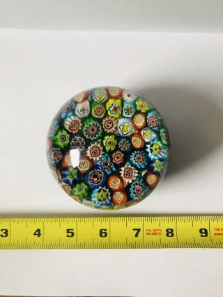 Vintage Murano Fratelli Toso Glass Paperweight Millefiori Italy 6