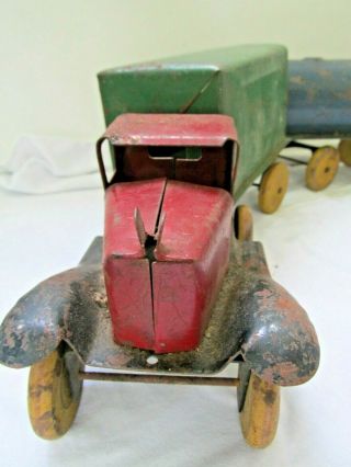 Vintage 1920 ' s Girard Marx toy Pressed Steel Mammoth Train or Auto Wagon 3