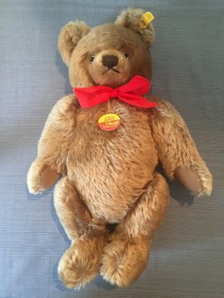 Vintage Brown Steiff Mohair Teddy Bear 0202/41 15 " W Tags And Button Austria