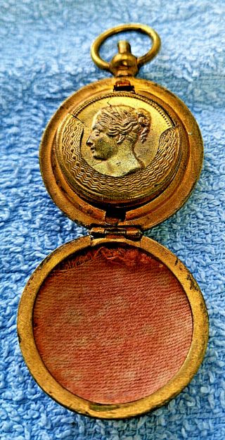 Antique Victorian Sovereign Coin Holder Wallet Old Brass Gold Lustre Vintage Uk
