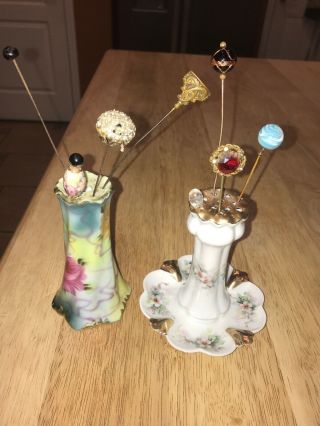 Hat Pins And Holder Vintage