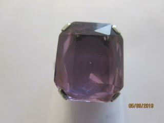 Vintage Antique Unique Well Made18k White Gold Amethyst Ring Size 7