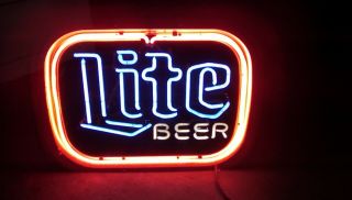 Lite Beer Neon Sign Fluorescent Light Vintage