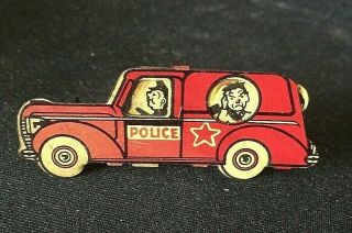 Vintage Rare Cracker Jack Tin Toy Prize Police Paddy Wagon Slider