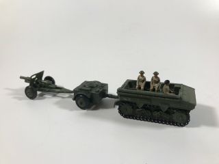 Vintage Dinky Military 162a Light Dragon Tractor With Gun And Trailer