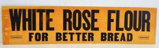 Vintage White Rose Flour Wax Coated Cardboard Advertising Sign