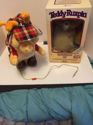 Vintage 1985 Teddy Ruxpin and Grubby Bundle with alot of Boxed Accessories 6