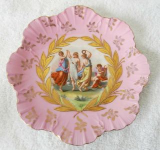Victoria Vintage China Plate In Pink And Gold Designs - Austria