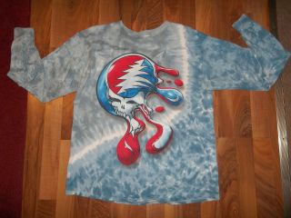 Vintage Grateful Dead Melt Your Face Tye Dye L/s Concert Tour T - Shirt Xl Blue