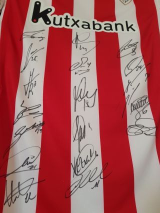 Rare Athletic Club Bilbao Home Shirt Signed From The Whole Squad Season 17/18