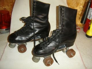 Vintage CLEVELAND 175 SILVER CUP Black Men ' s Roller Skates Size 9 FO - MAC Whls 2